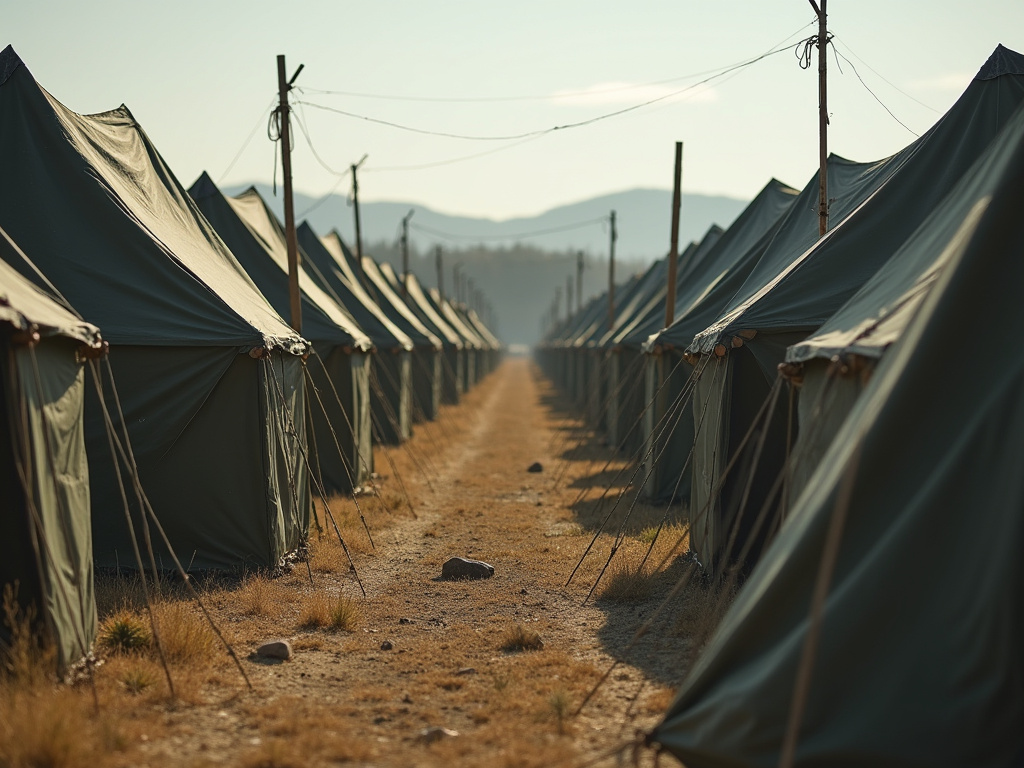 Military tent camp — solar lighting for military bases