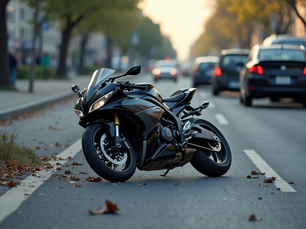 Motorcycle crash scene — los angeles motorcycle accident lawyer