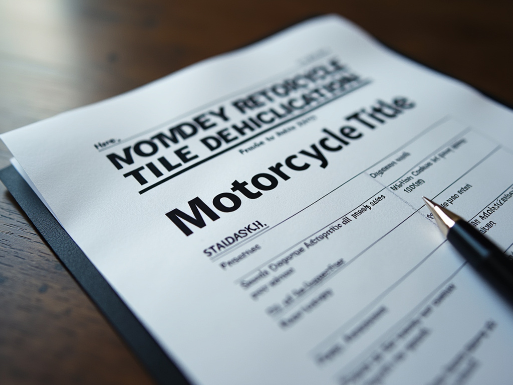 Motorcycle title document — motorcycle title loans Waco