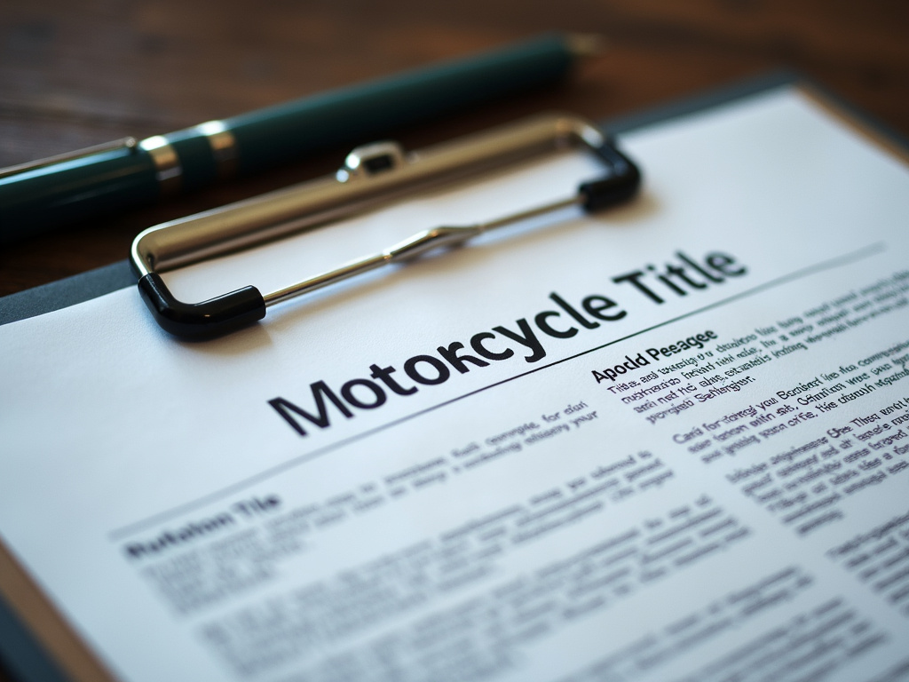 Motorcycle title document — motorcycle title loans Waco