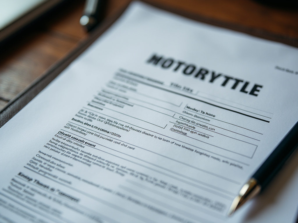 Motorcycle title document — motorcycle title loans Waco