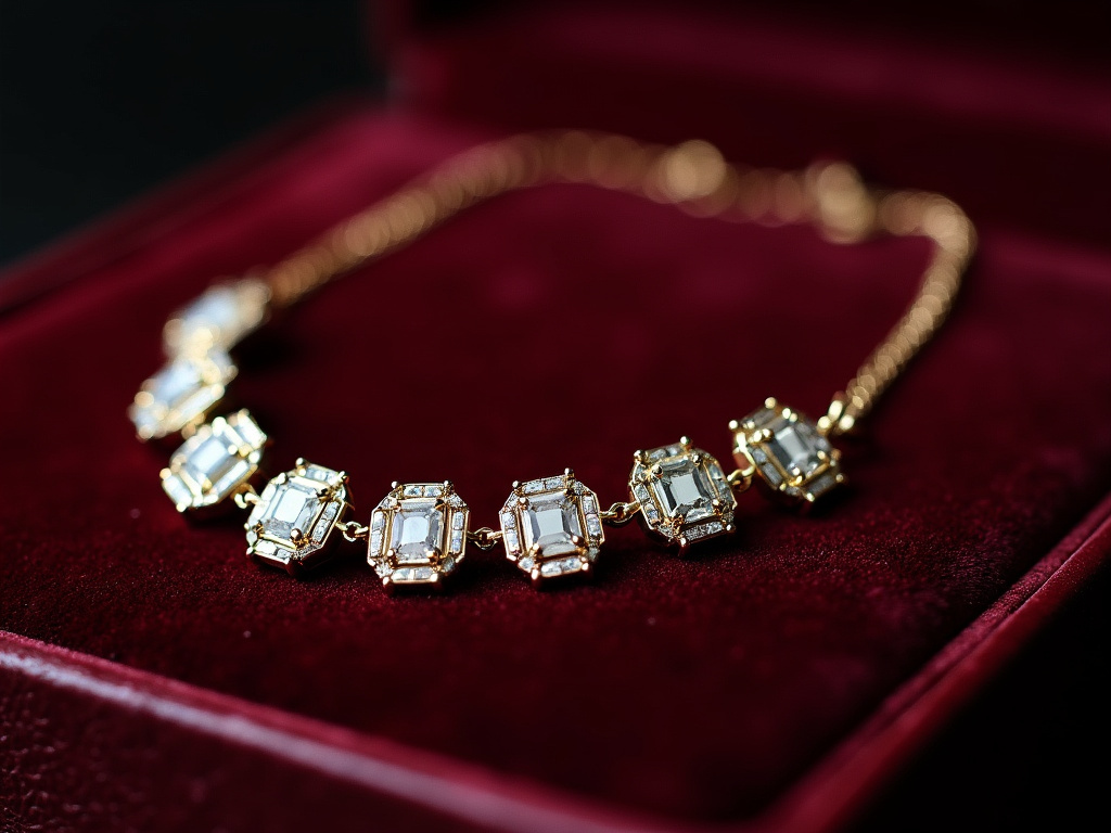 Necklace on velvet — jewelry store