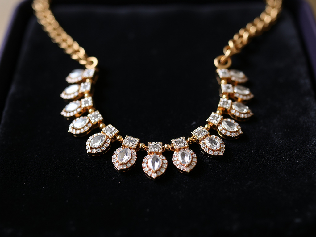 Necklace on velvet — jewelry store