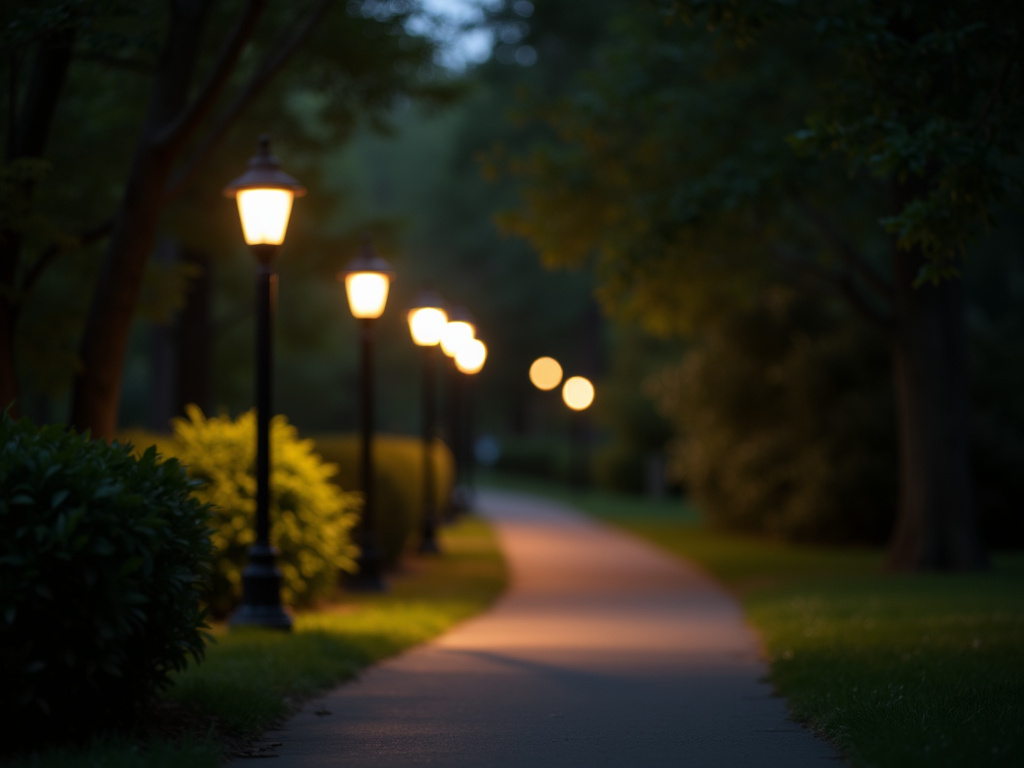 Park pathway lights — municipal solar lighting