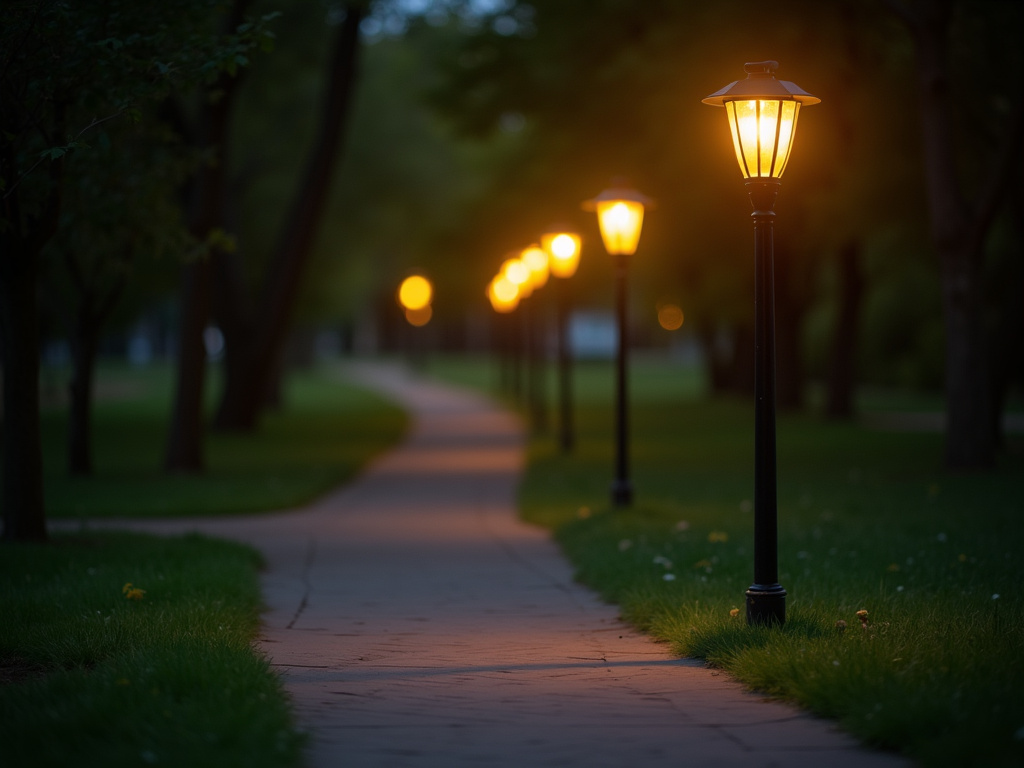 Park pathway lights — municipal solar lighting