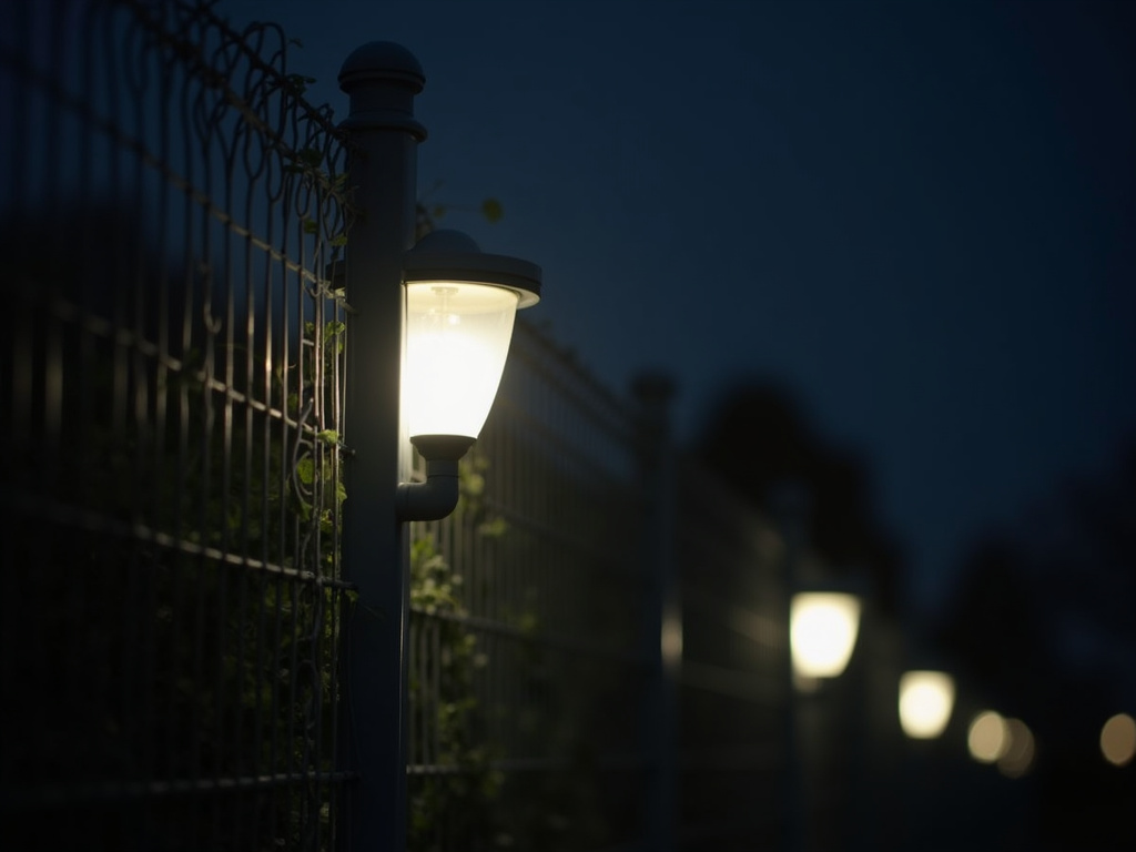 Perimeter fence lighting — solar lighting for military bases