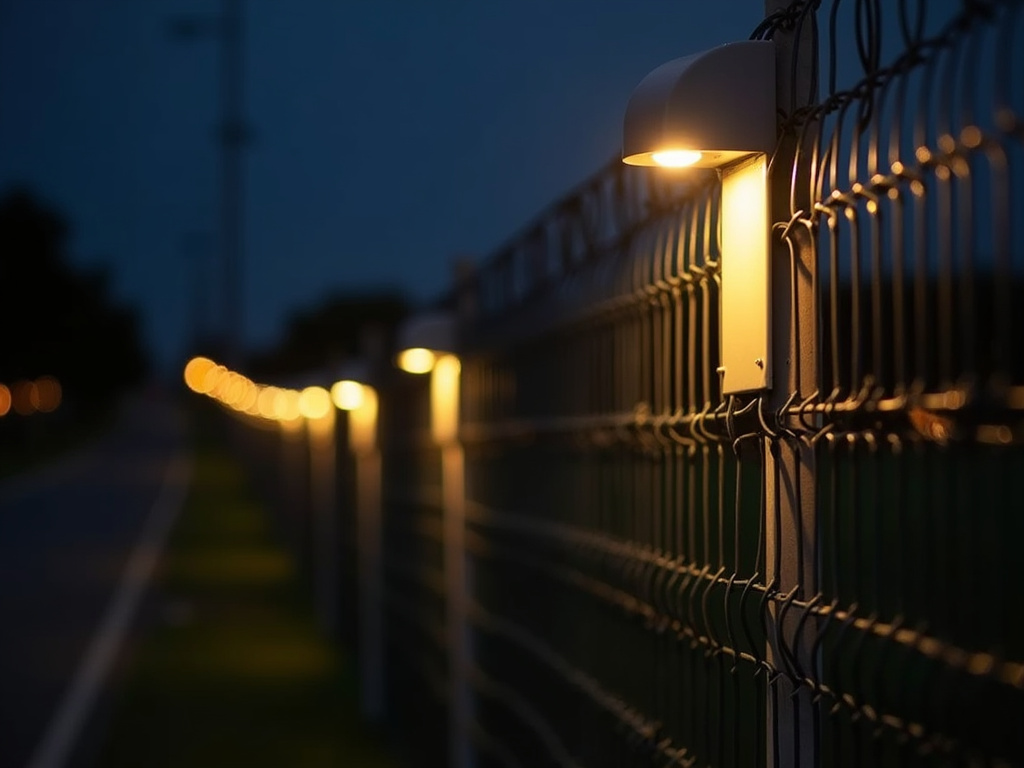 Perimeter fence lighting — solar lighting for military bases