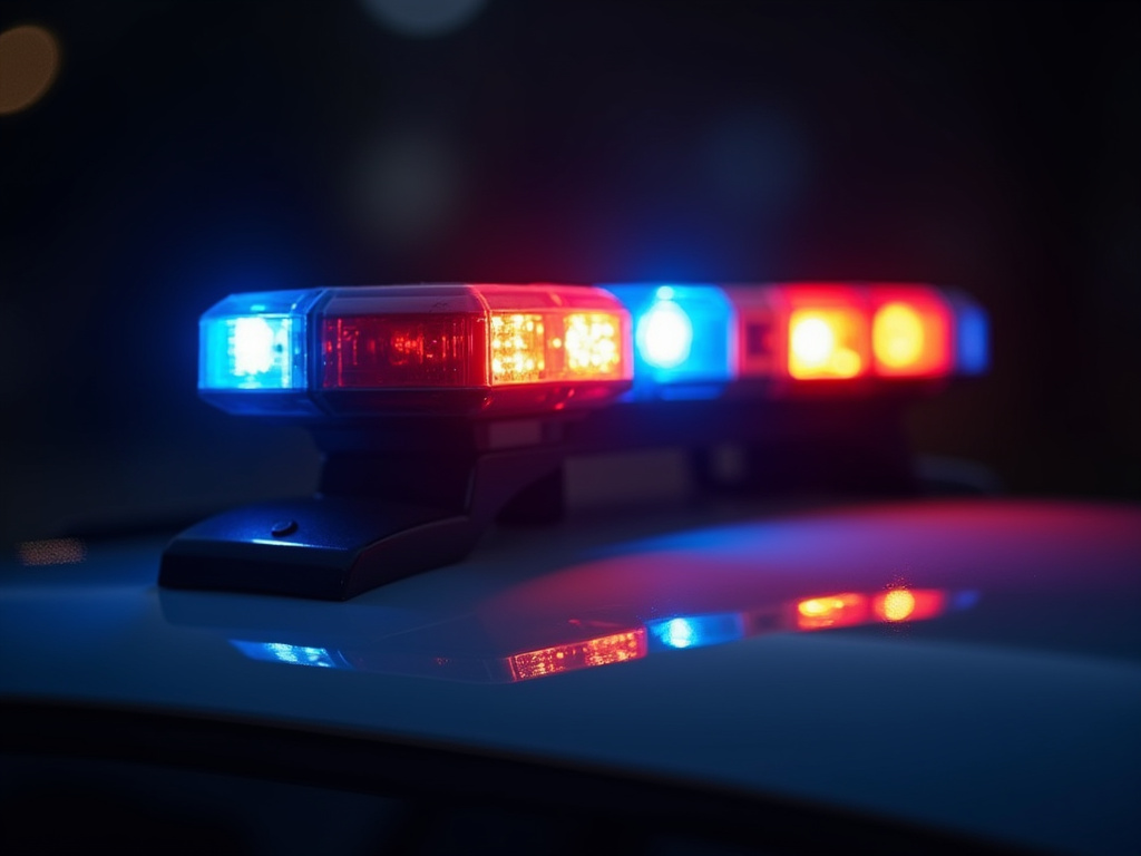 Police flashing lights — field sobriety test