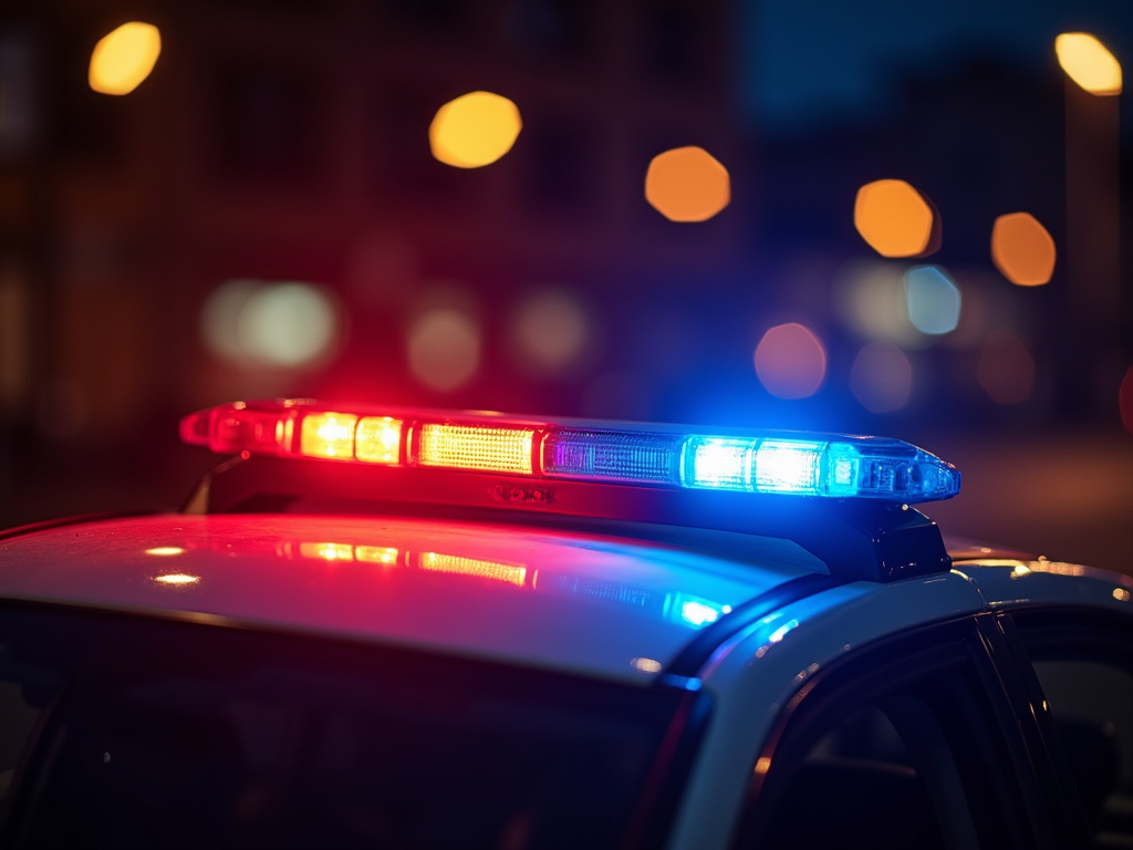Police flashing lights — field sobriety test