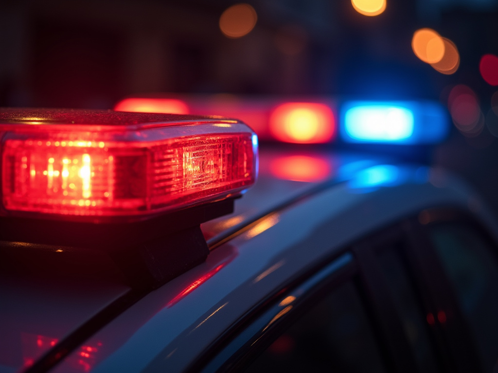 Police flashing lights — field sobriety test