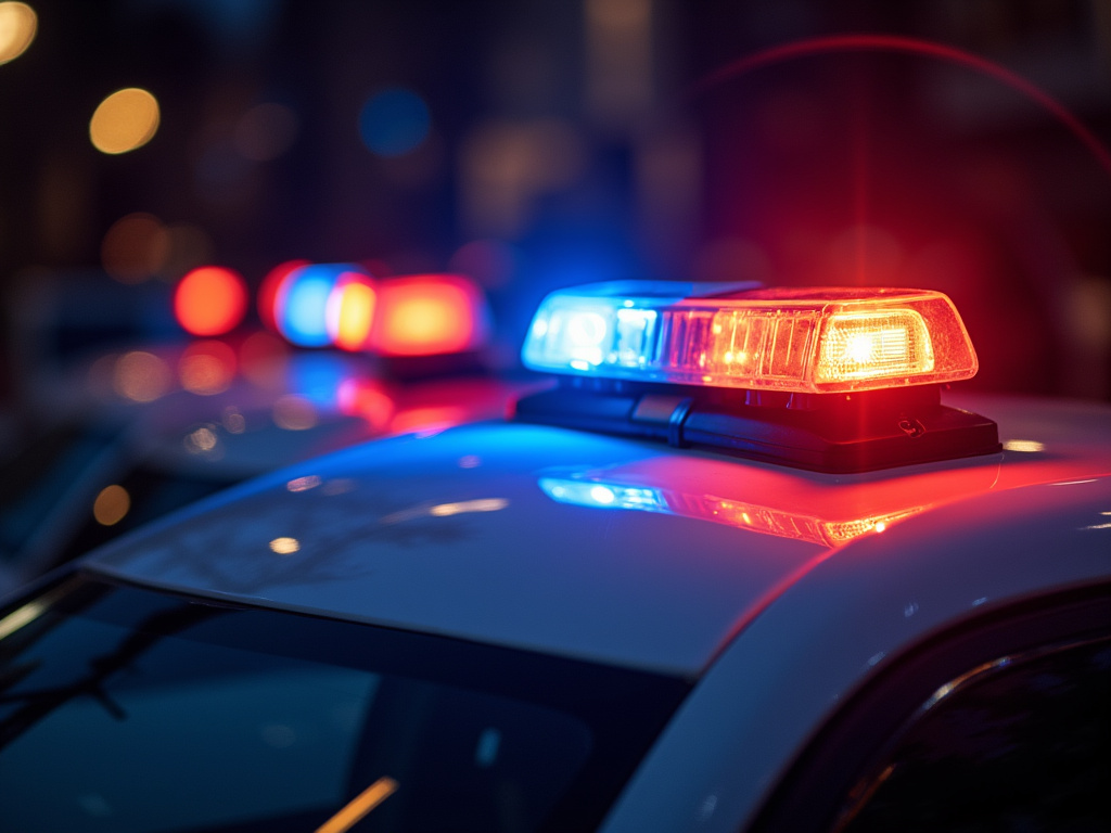 Police flashing lights — field sobriety test