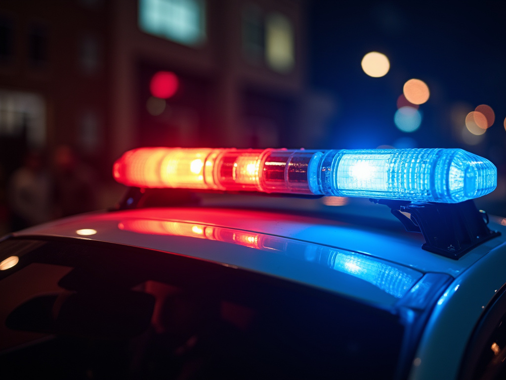 Police flashing lights — field sobriety test