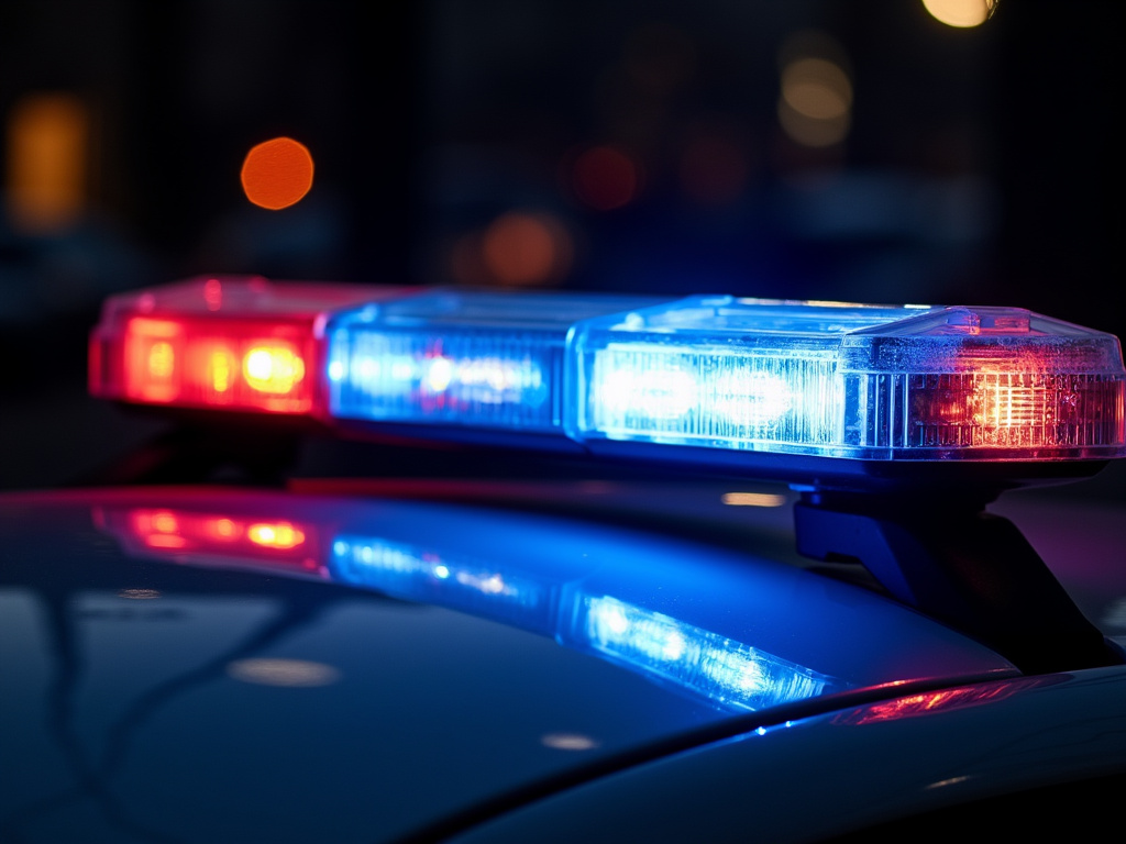 Police flashing lights — field sobriety test