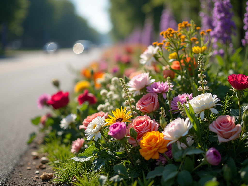 Roadside memorial flowers — los angeles fatal car accident lawyer