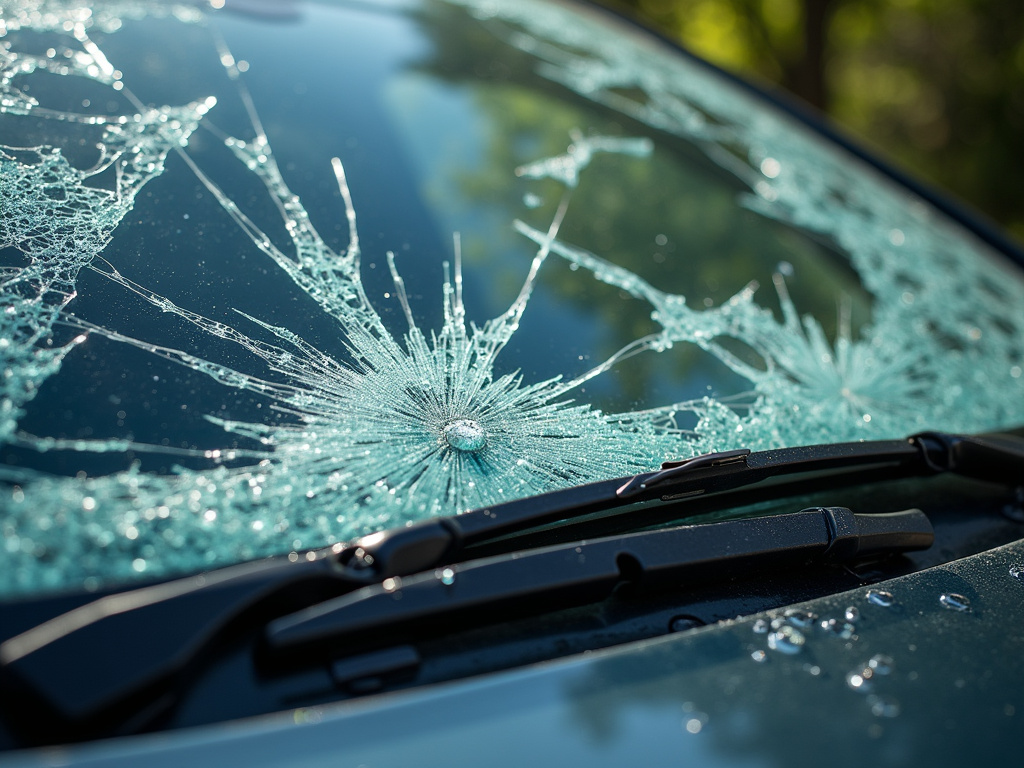 Shattered windshield — los angeles fatal car accident lawyer