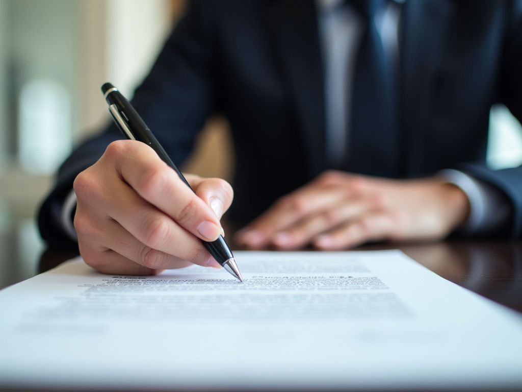 Signing a contract — title loans China Spring