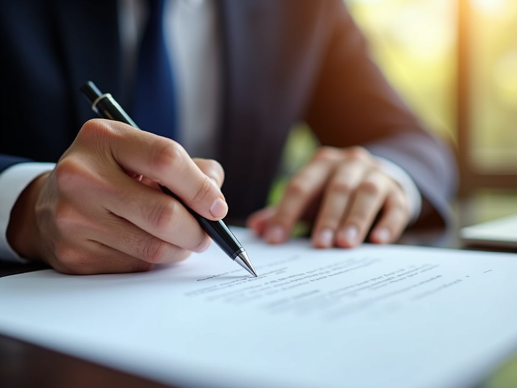 Signing a contract — title loans China Spring