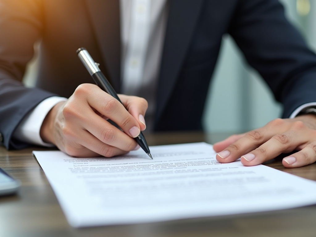 Signing a contract — title loans China Spring