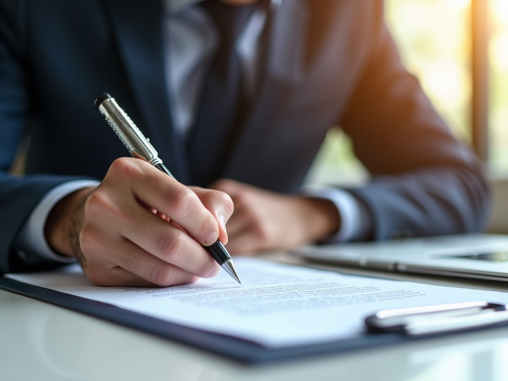 Signing a contract — title loans China Spring