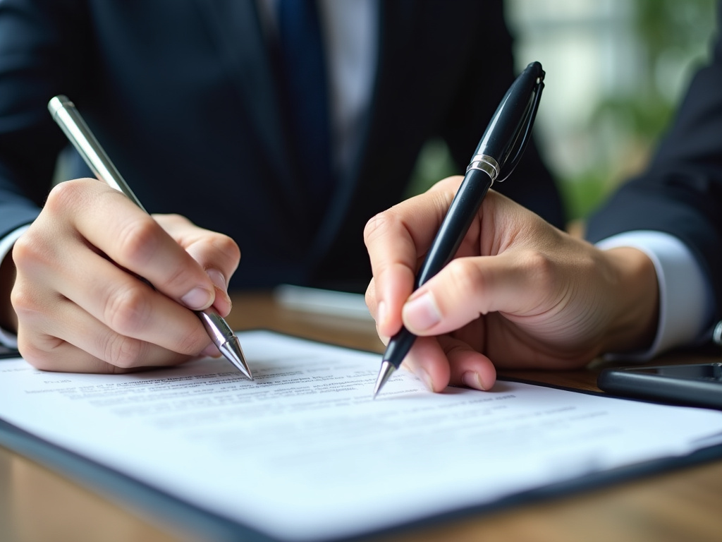 Signing a contract — title loans China Spring