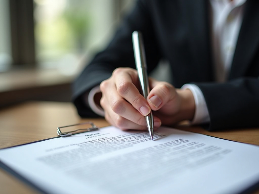 Signing a contract — title loans Lacy Lakeview