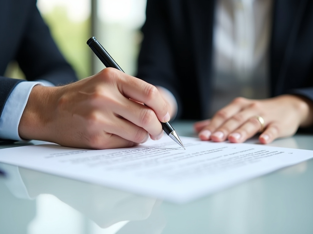 Signing a contract — title loans Lacy Lakeview