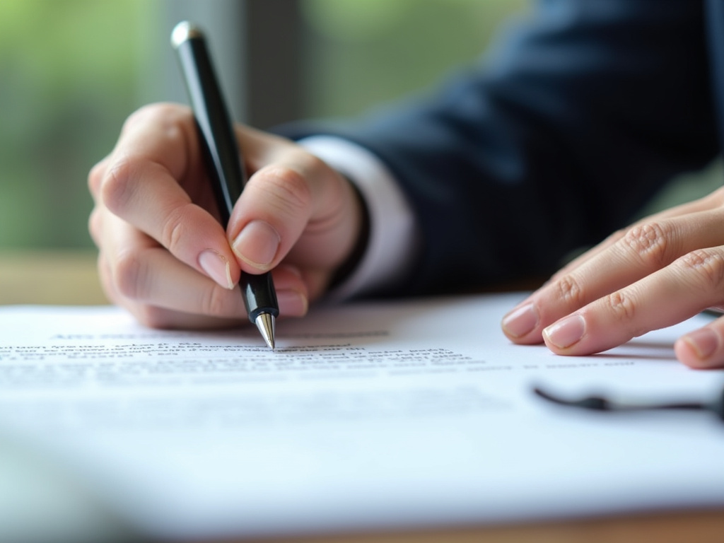 Signing a contract — title loans Lacy Lakeview