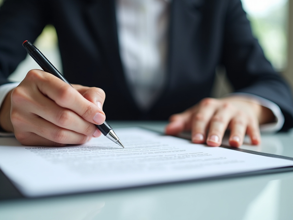 Signing a contract — title loans Lacy Lakeview