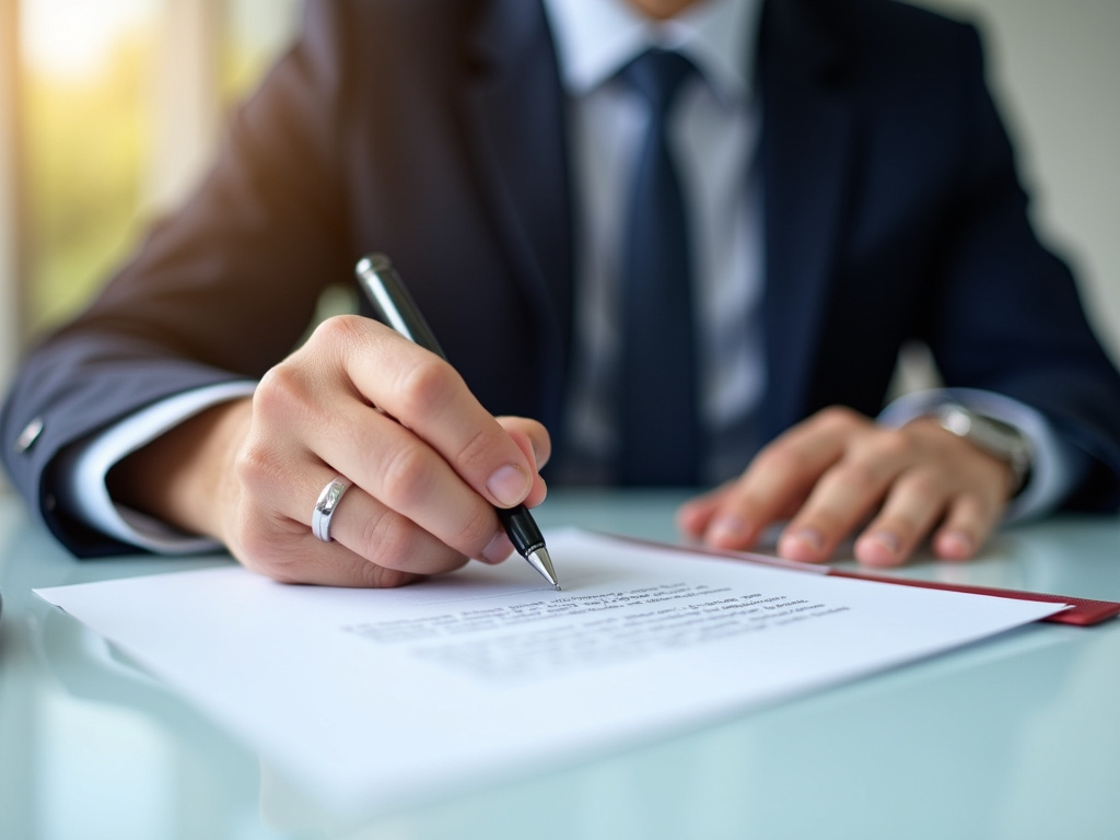 Signing a contract — title loans Lacy Lakeview