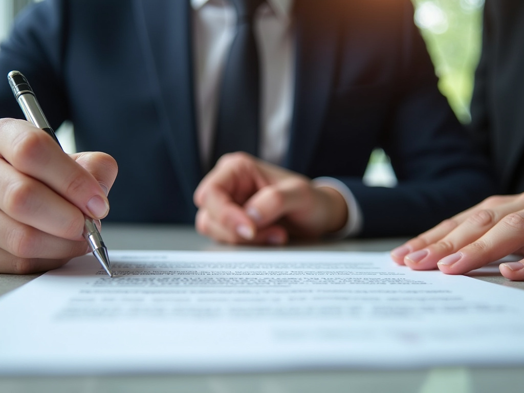 Signing a contract — title loans Lacy Lakeview