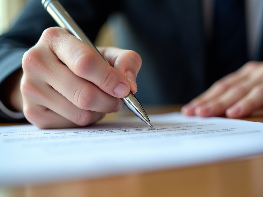 Signing a contract — title loans Lacy Lakeview