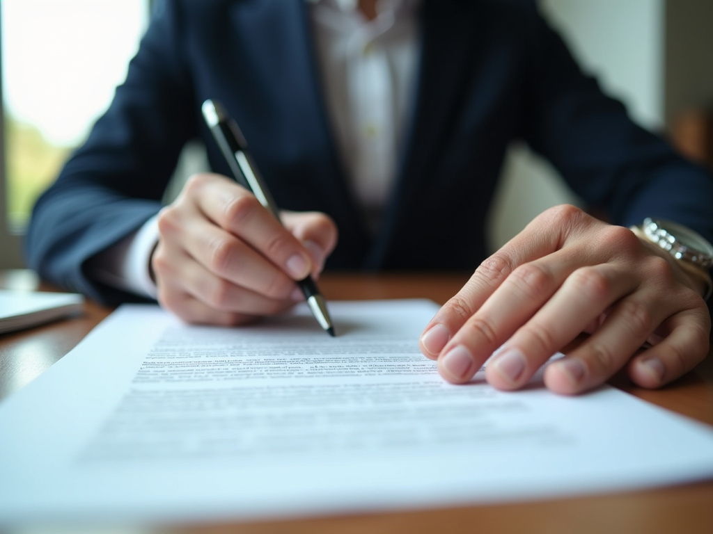 Signing a contract — title loans Lacy Lakeview