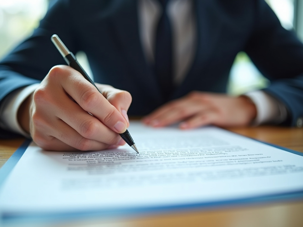 Signing a contract — title loans Lacy Lakeview