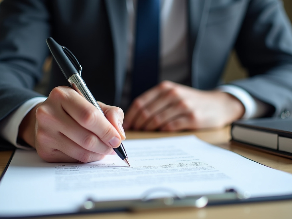 Signing a contract — title loans Lacy Lakeview