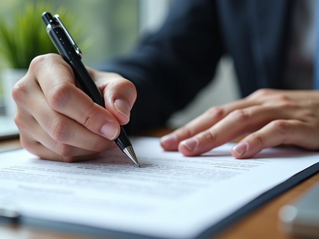 Signing a contract — title loans Lacy Lakeview