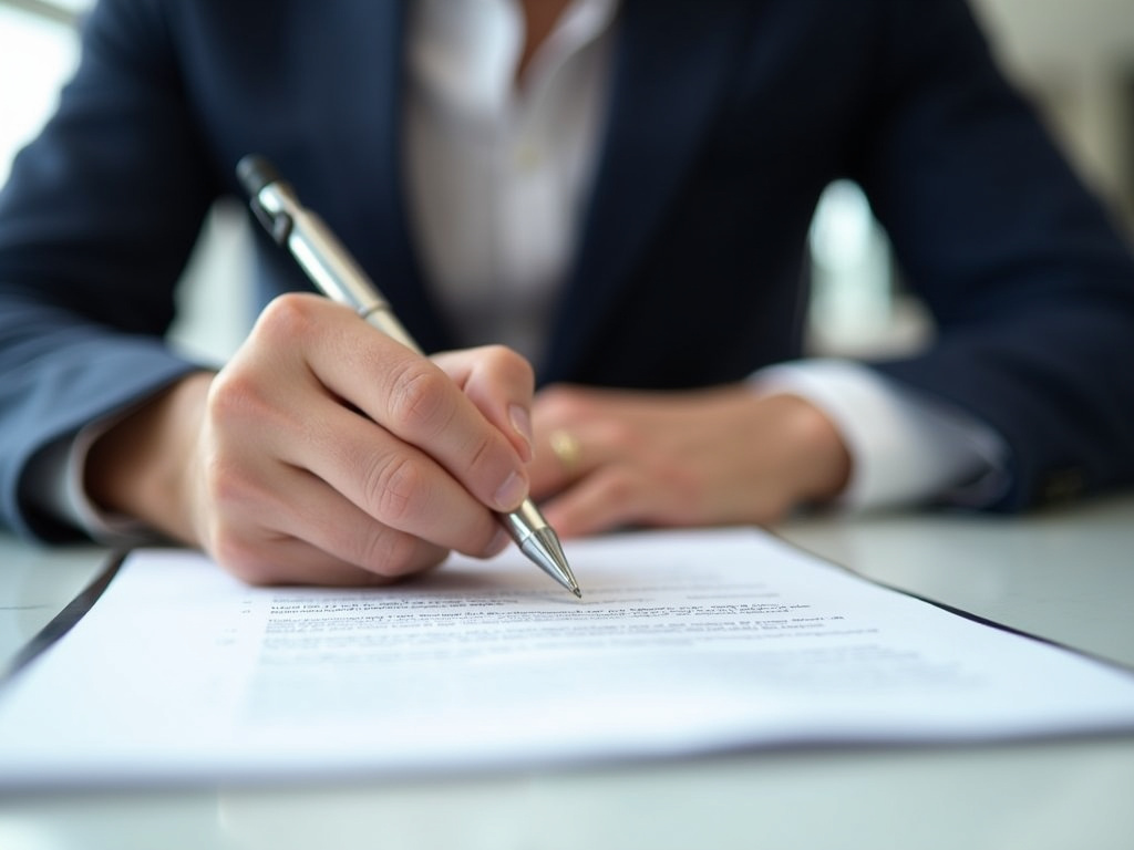 Signing a contract — title loans Woodway