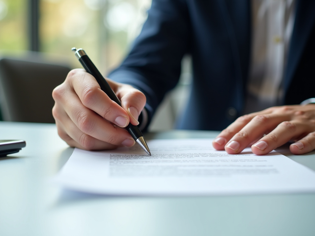 Signing a contract — title loans Woodway