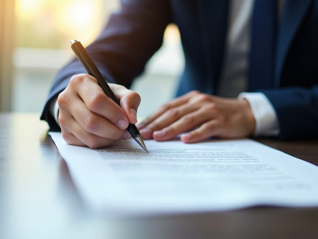 Signing a contract — title loans Woodway