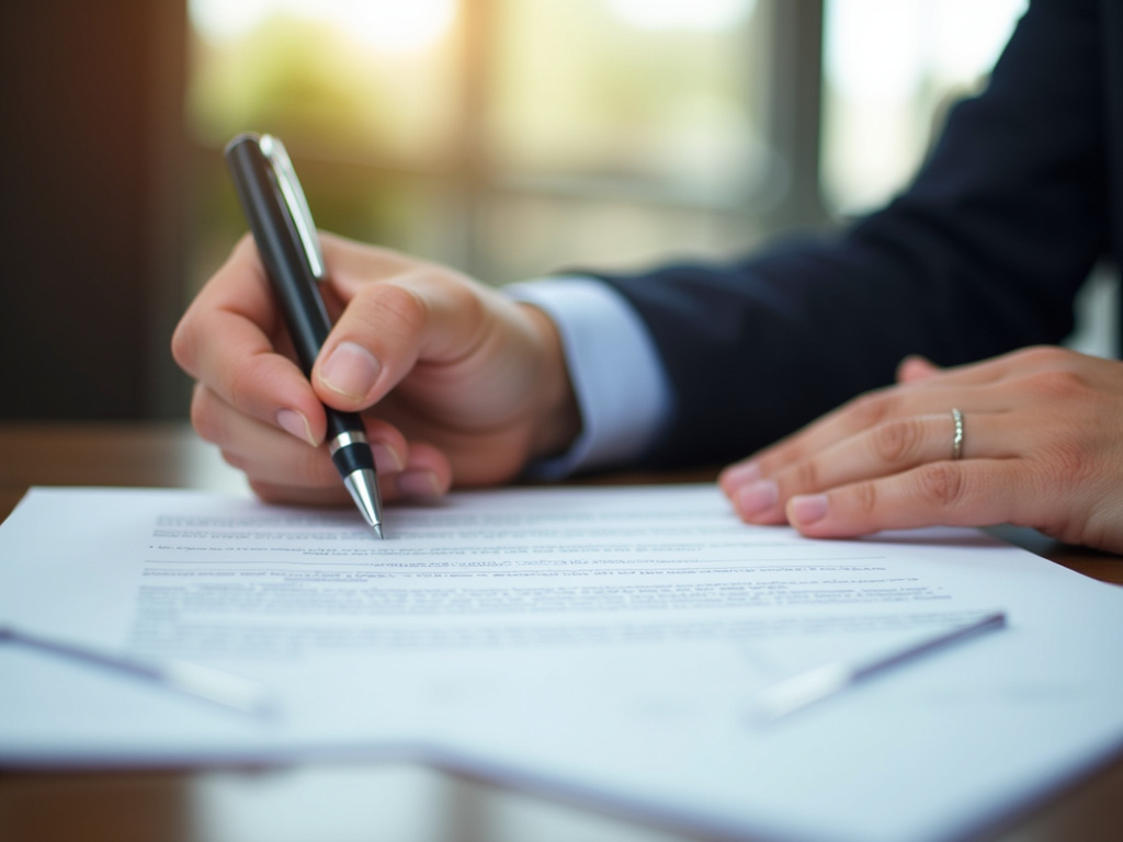 Signing a contract — title loans Woodway