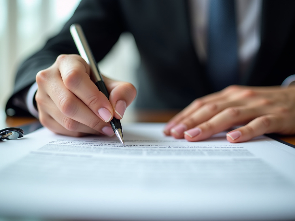 Signing a contract — title loans Woodway