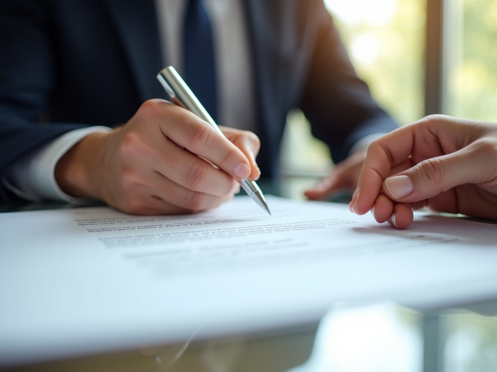 Signing a contract — title loans Woodway