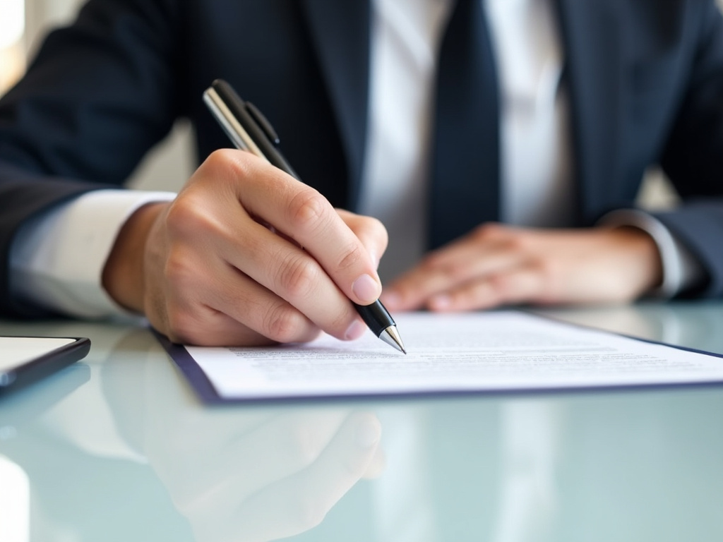 Signing a contract — title loans Woodway
