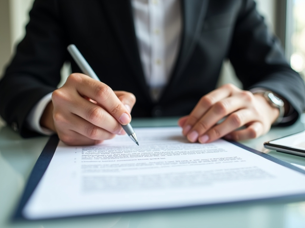 Signing a contract — title loans Woodway