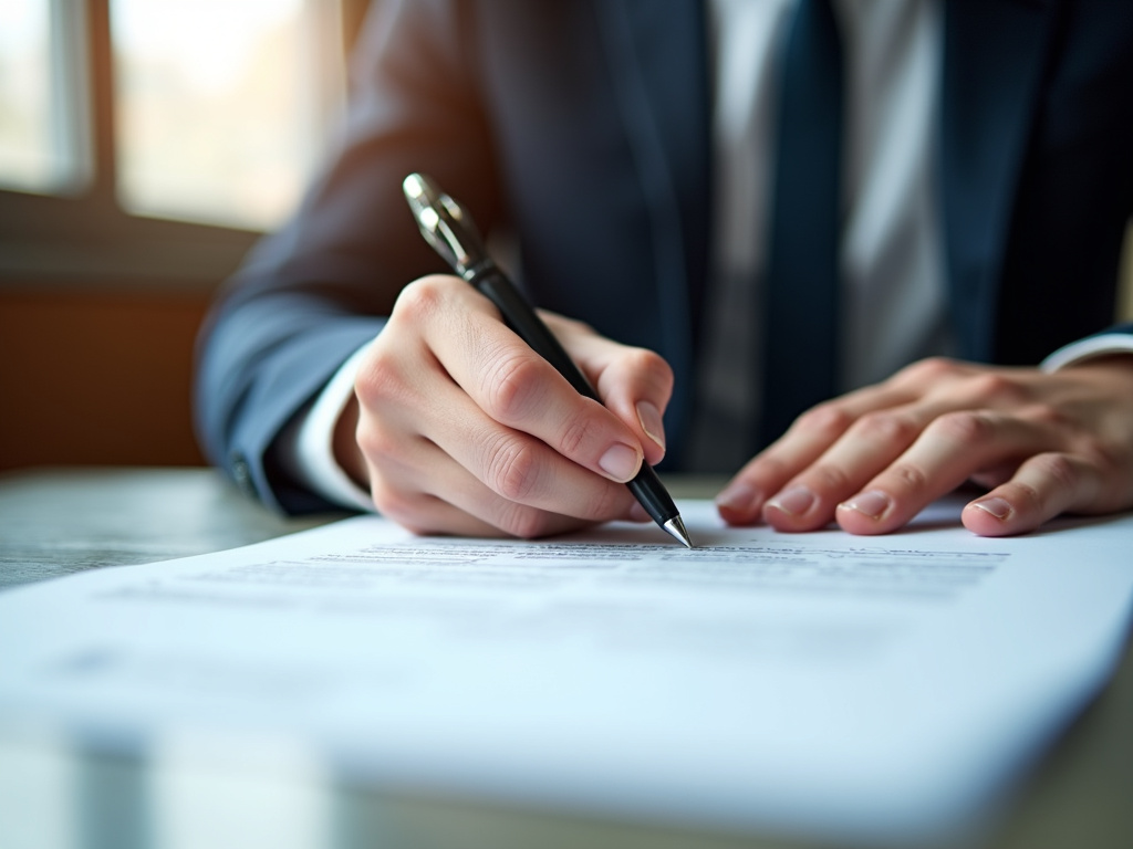 Signing a contract — title loans Woodway