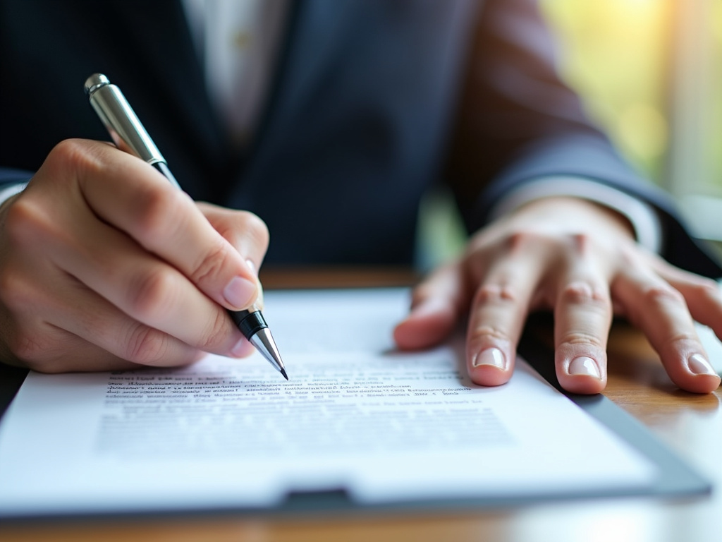 Signing a contract — title loans Woodway