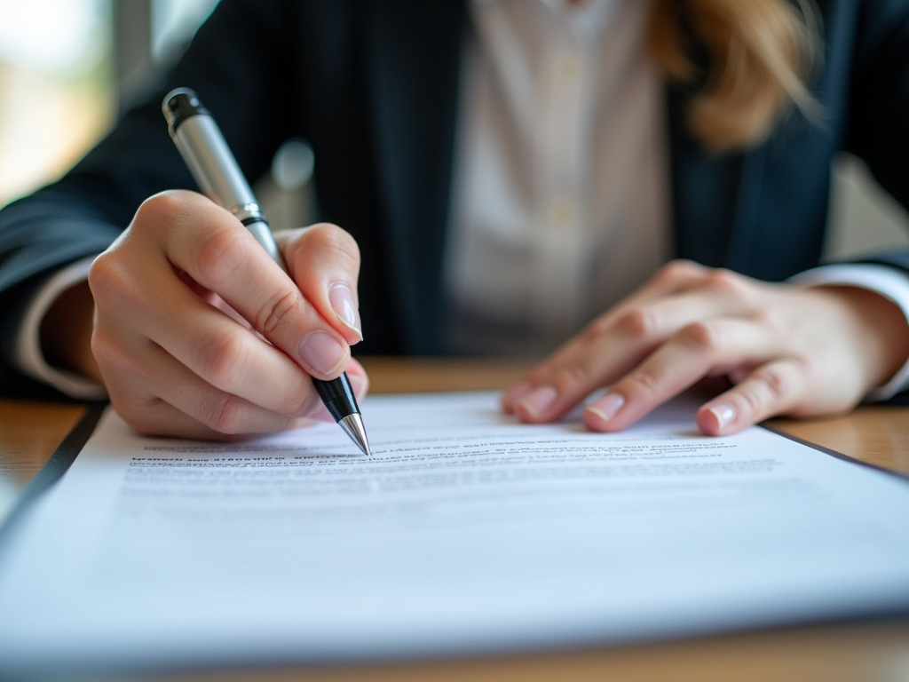 Signing a contract — title loans Woodway