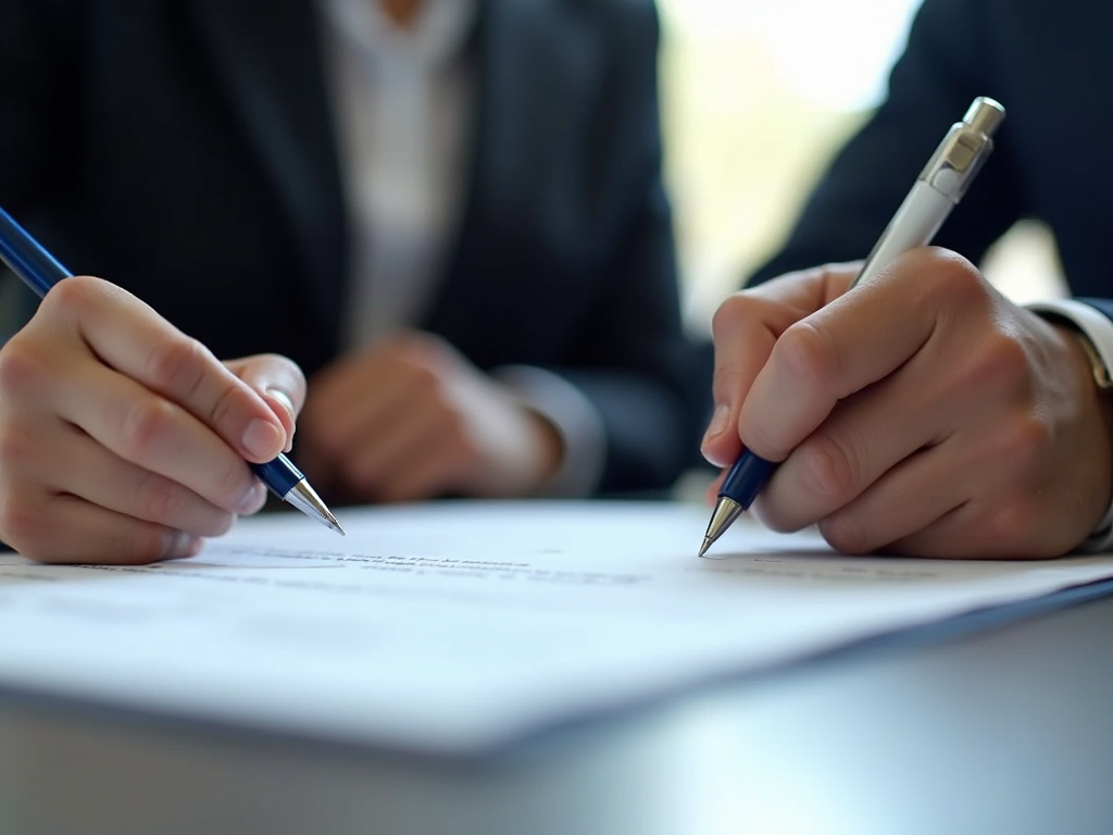 Signing paperwork — title loans Bellmead