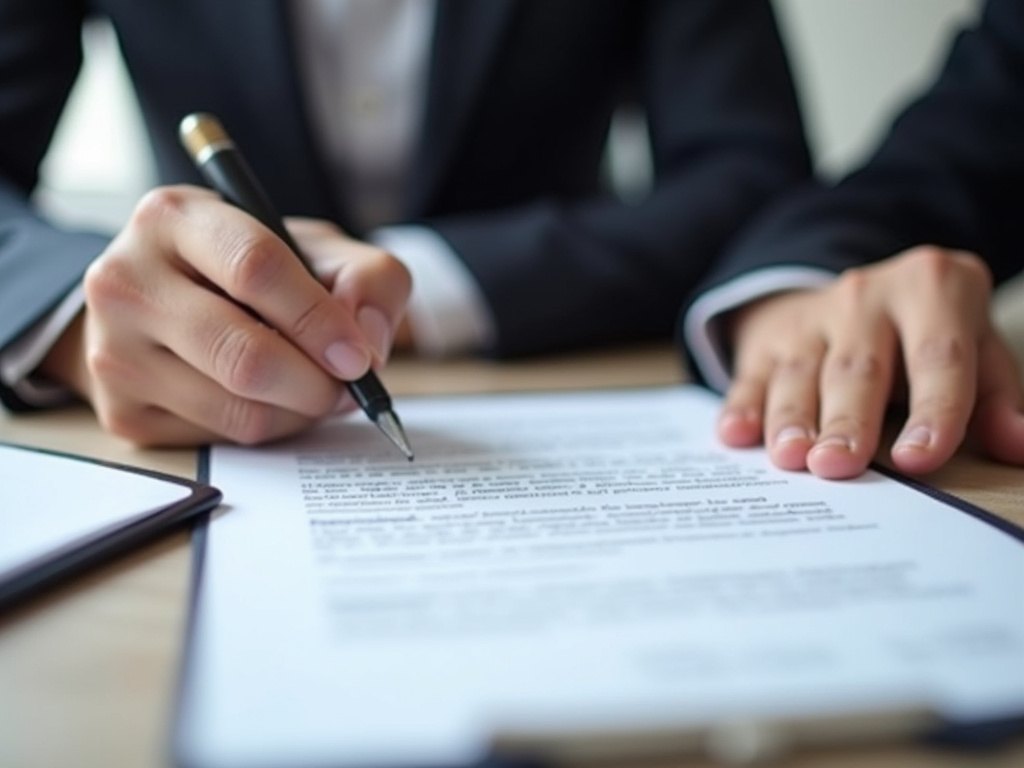 Signing paperwork — title loans Woodway