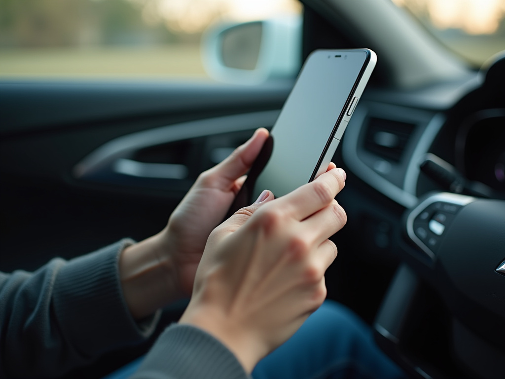 Smartphone in car — los angeles distracted driving accident lawyer