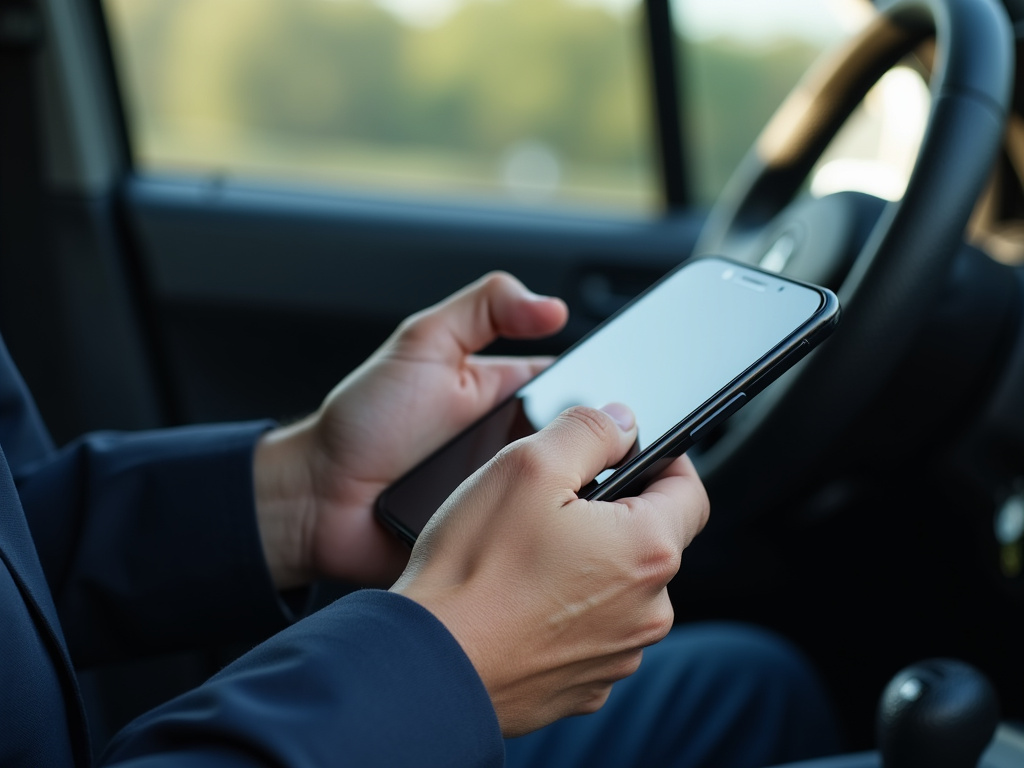 Smartphone in car — los angeles distracted driving accident lawyer